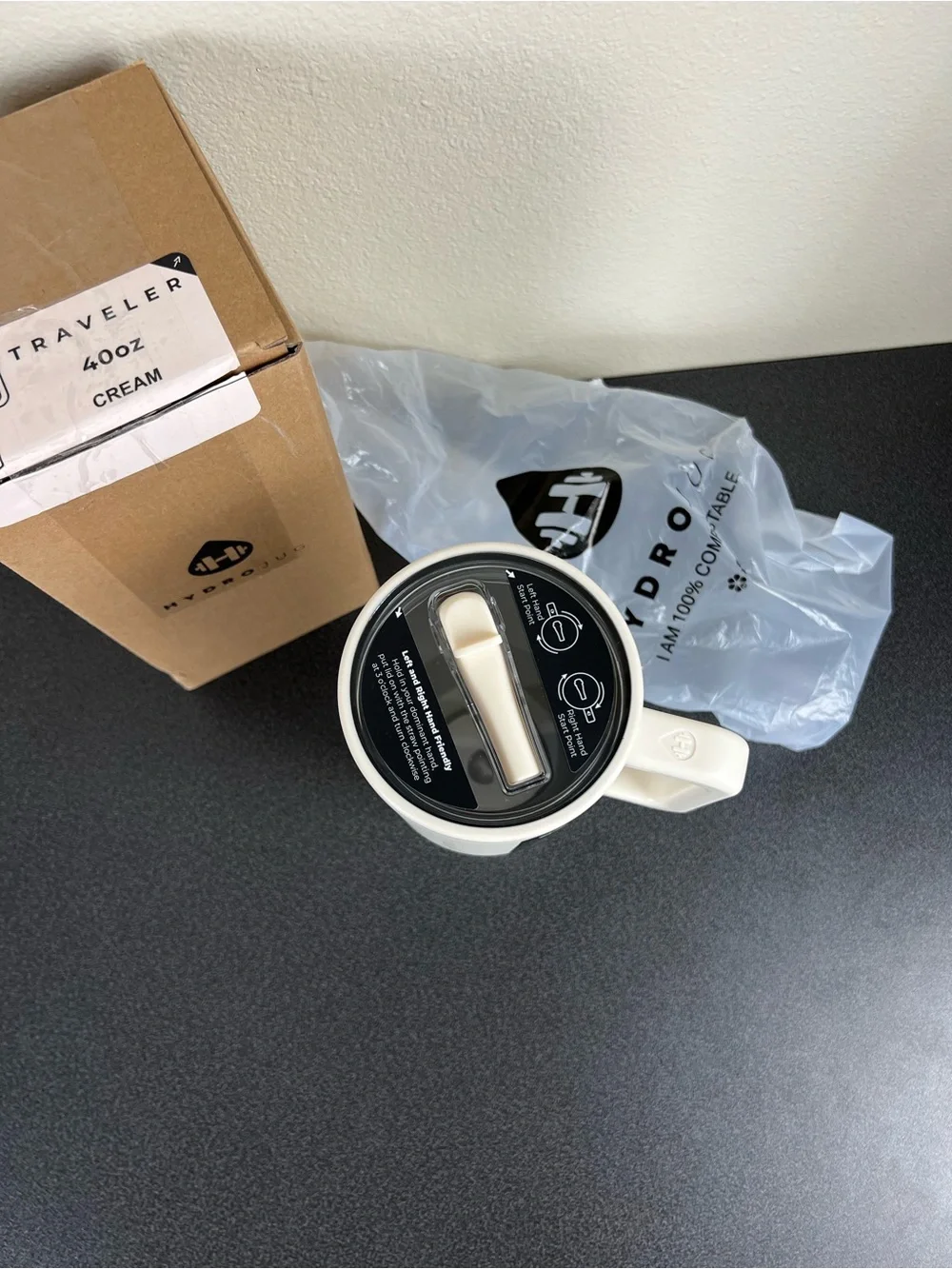 HydroJug White Travel Mug with Handle 40oz